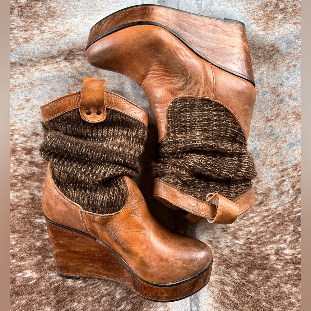 Bruges knit lux bed Stu wedge boot comfy